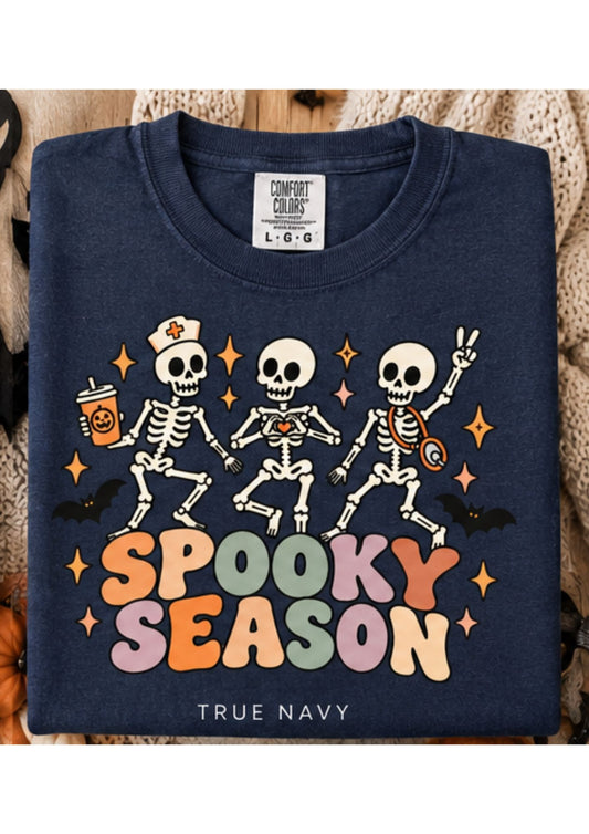 Spooky Season Skeletons Comfort Colors Tee