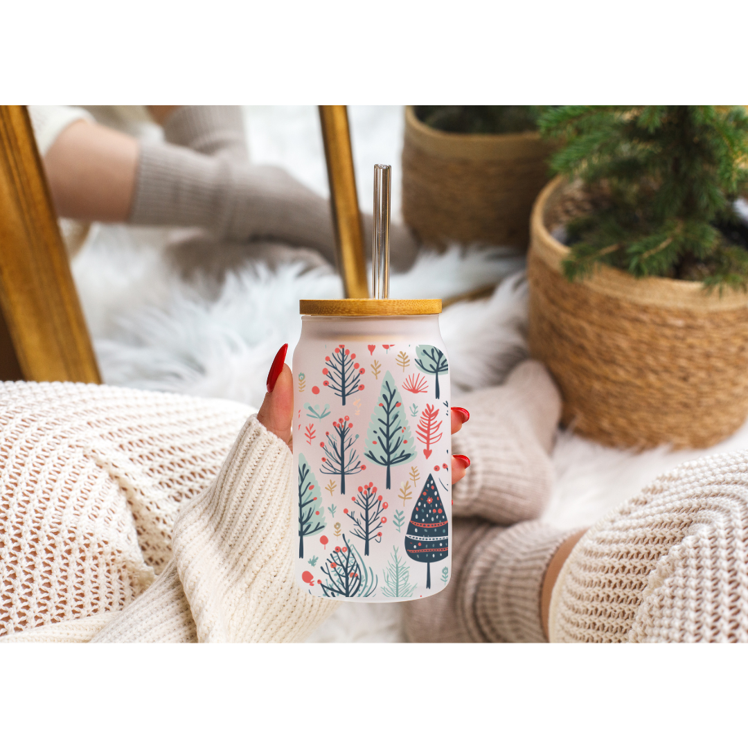Christmas Themed Can Glass Cups