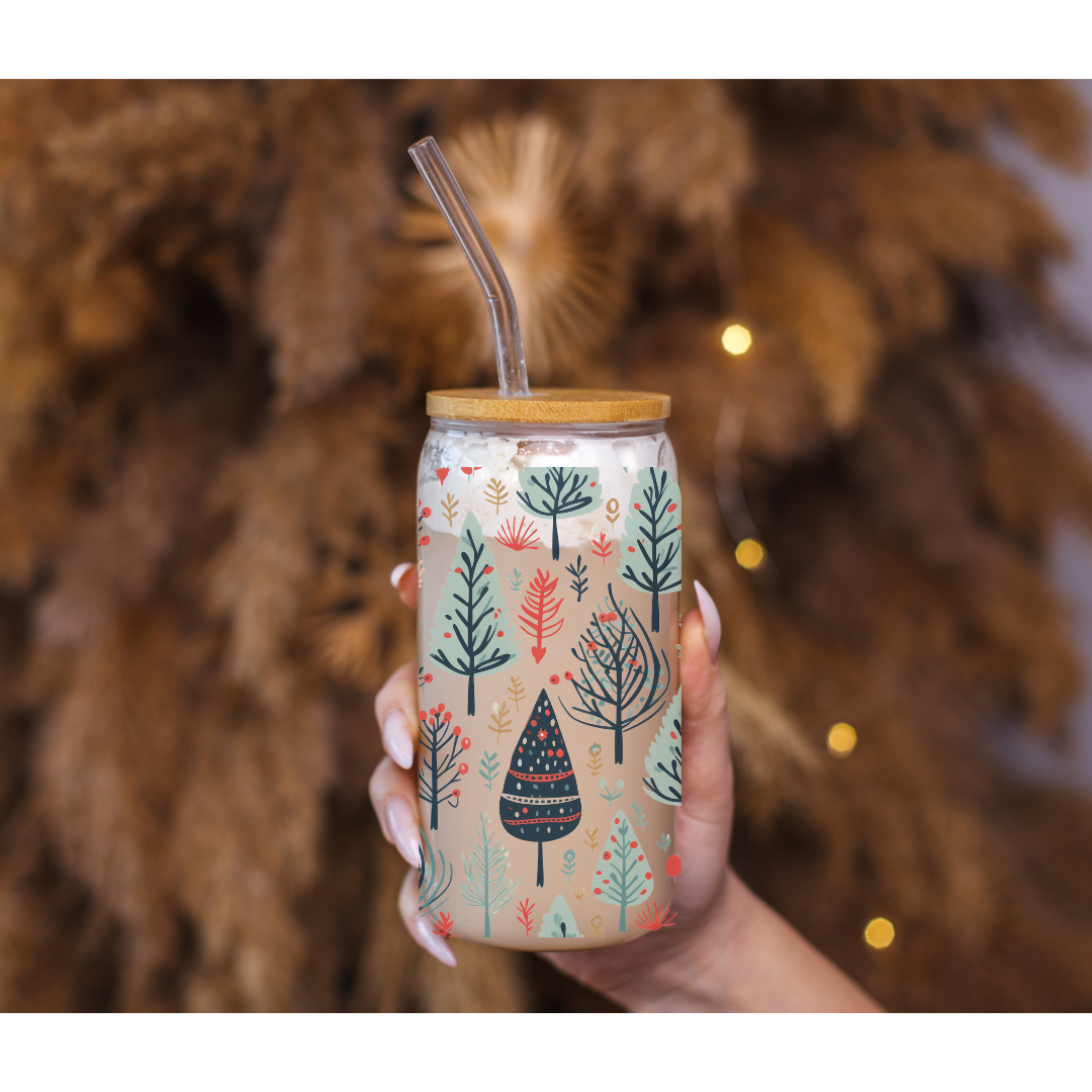 Christmas Themed Can Glass Cups