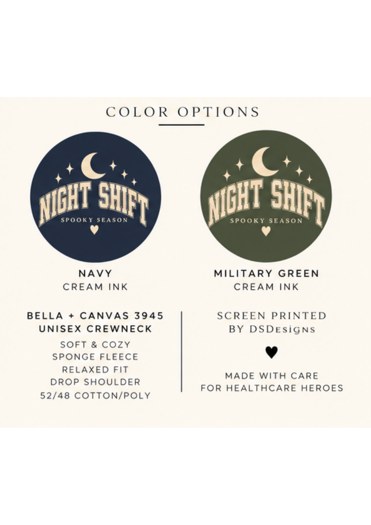 Night Shift - Screen Printed Crewneck