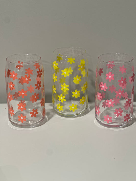 Spring Daisys Can Glass Cup