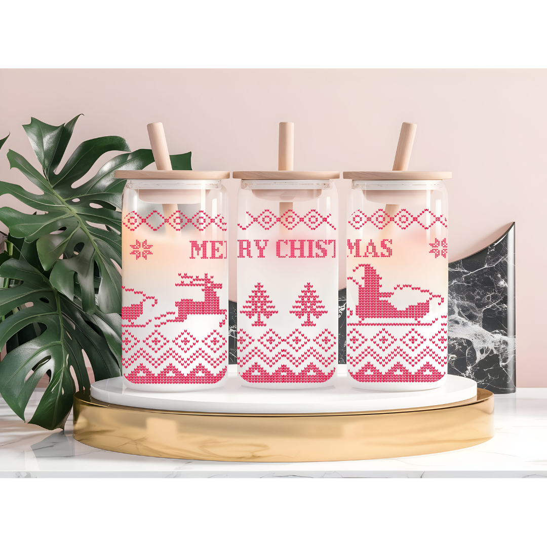 Christmas Themed Can Glass Cups