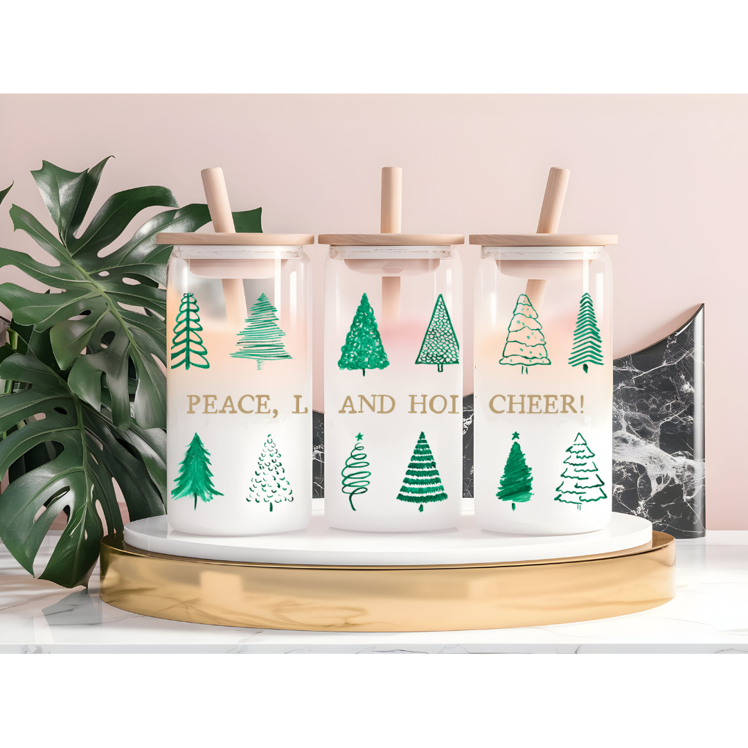 Christmas Themed Can Glass Cups