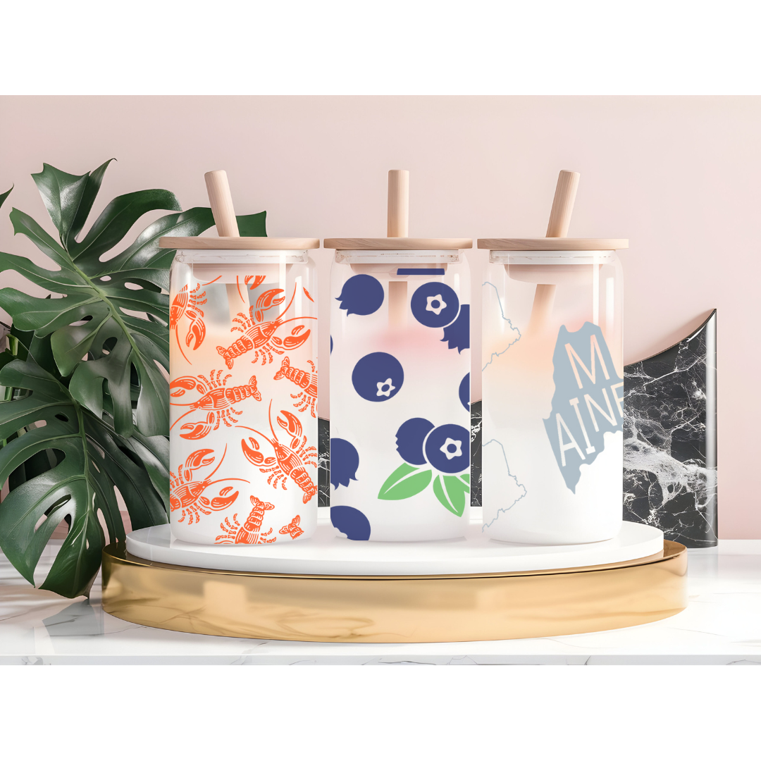 State of Maine Can Glass Cup