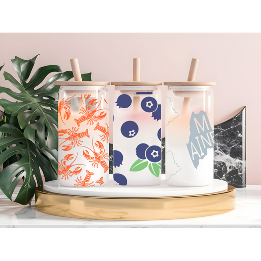 State of Maine Can Glass Cup