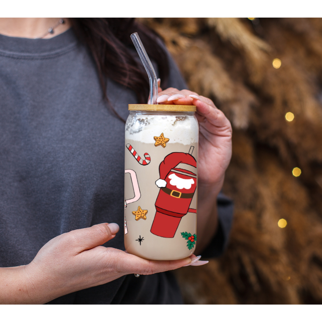 Christmas Stanley Beer Can Glass