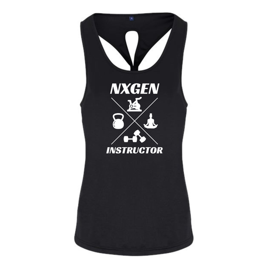 Tri-Dri Women's Black Knot-Back Tank  - NXGEN Instructor