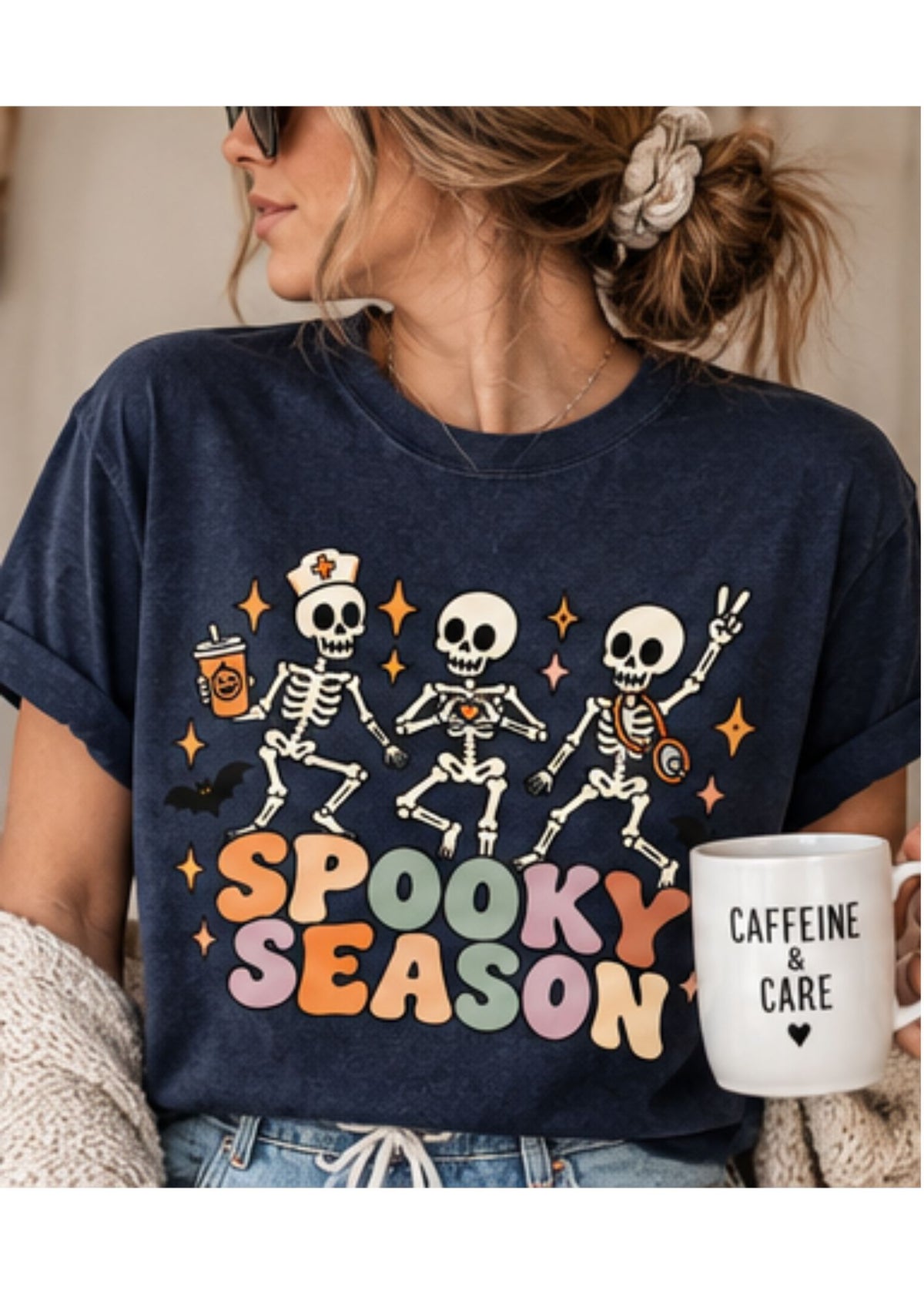 Spooky Season Skeletons Comfort Colors Tee