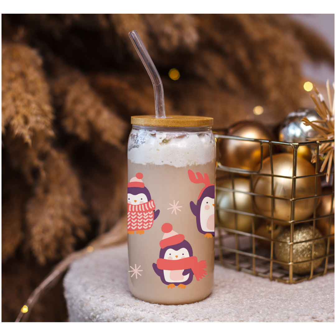 Christmas Themed Can Glass Cups
