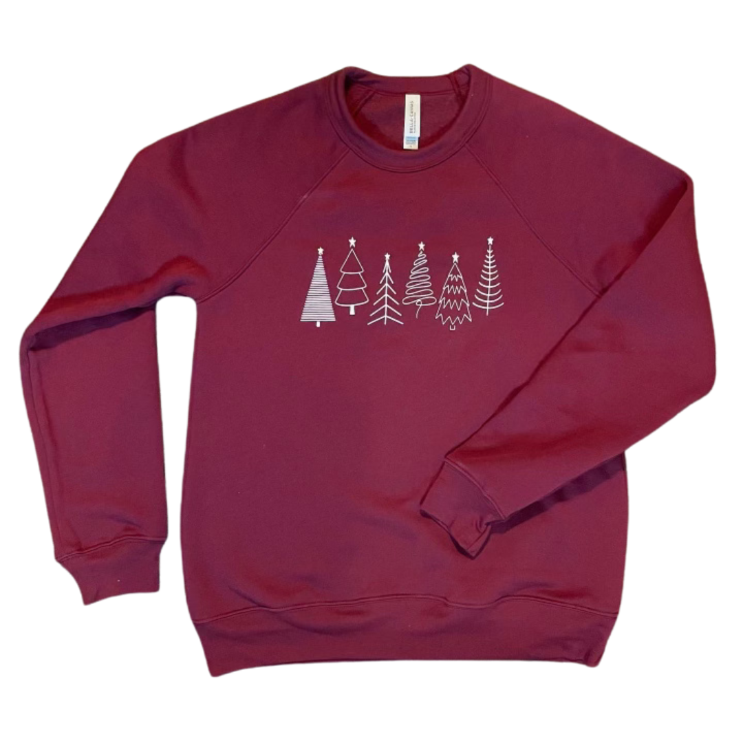 Doodle Christmas Trees Crewneck