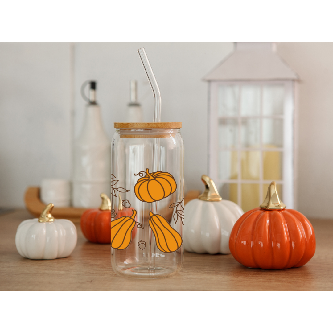 Pumpkin Spice Beer Can Glass