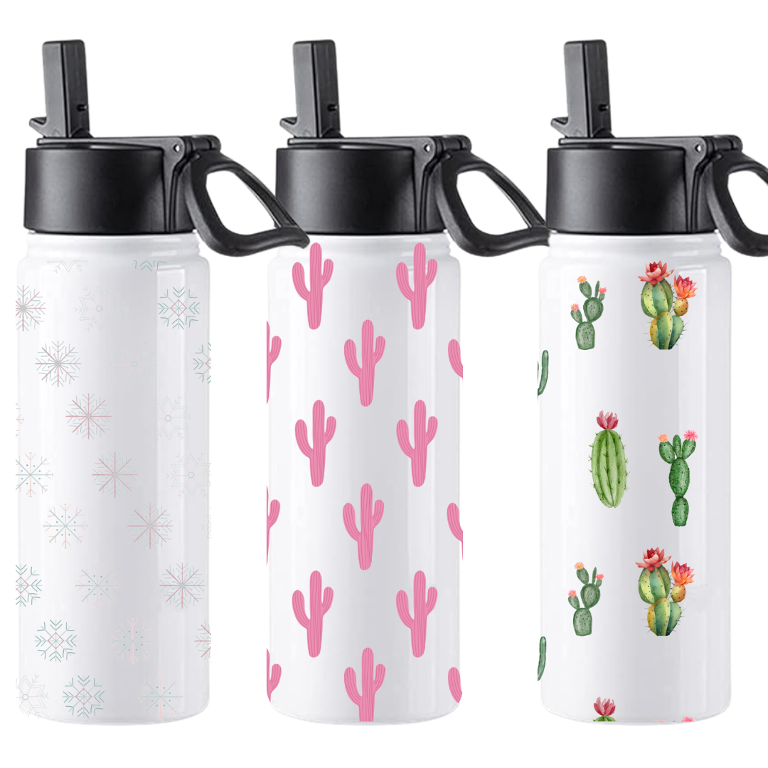 18oz Insulated Water Bottle with Straw Top