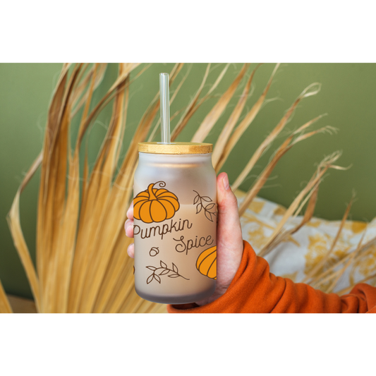 Pumpkin Spice Beer Can Glass