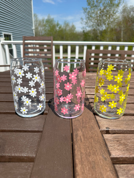 Spring Daisys Can Glass Cup