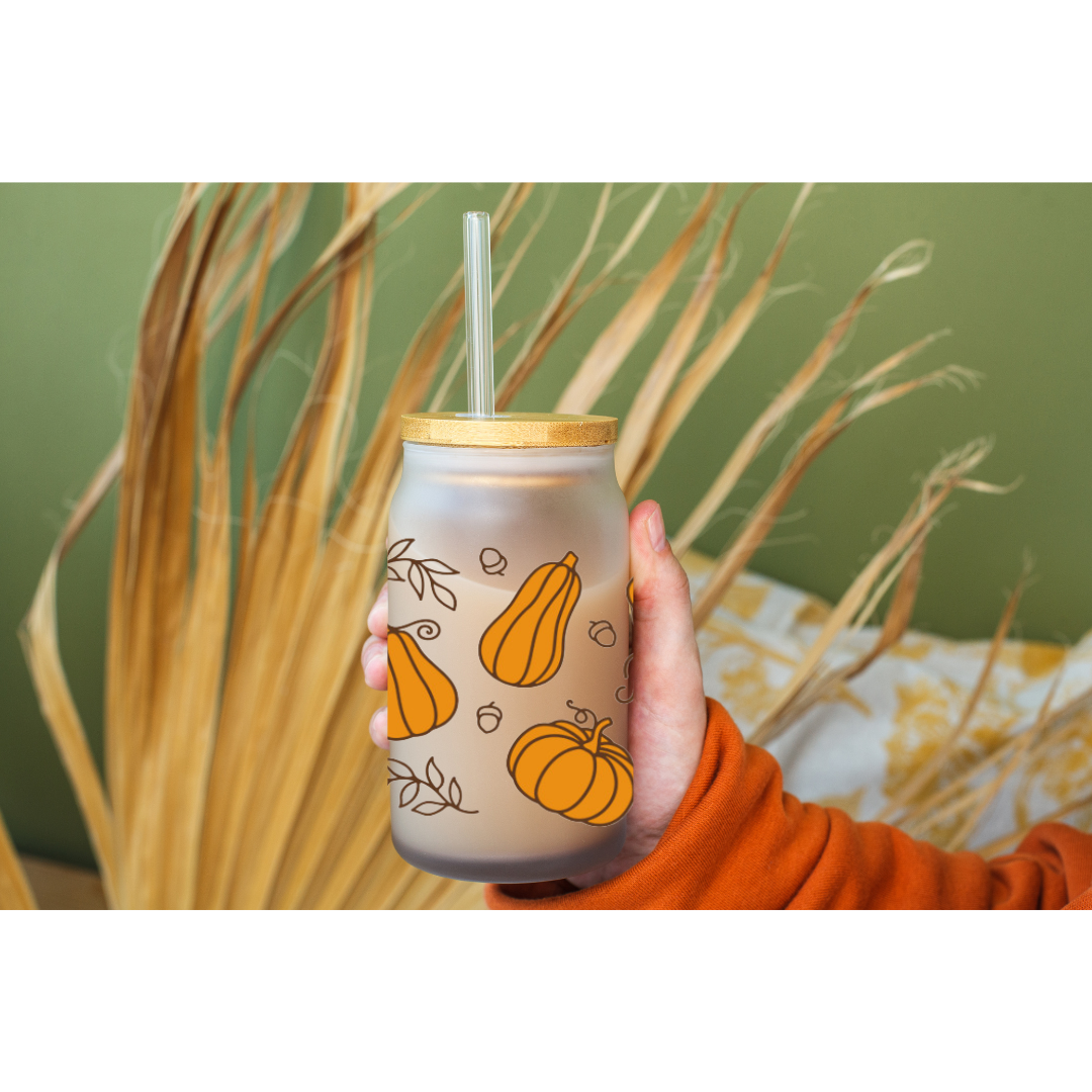 Pumpkin Spice Beer Can Glass