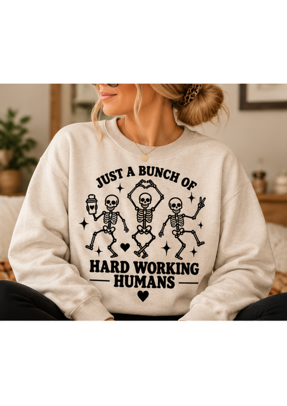 Hard Working Humans - Screen Printed Crewneck