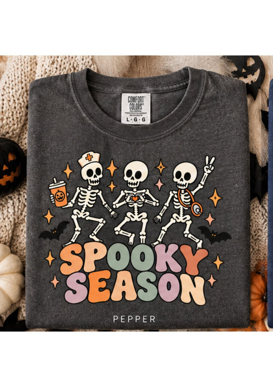 Spooky Season Skeletons Comfort Colors Tee