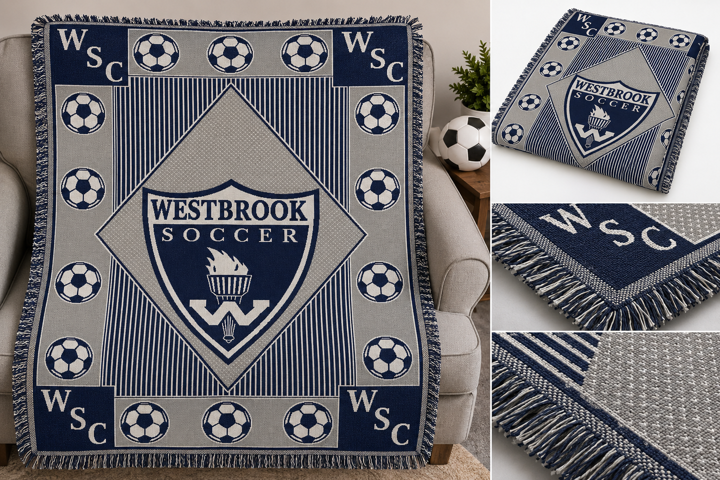Westbrook Soccer Club Woven Throw Blanket